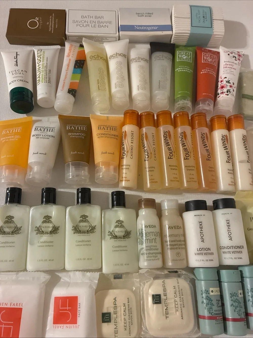 AVEDA Lemon Verbena Shampoo Conditioner Lotion Travel Bundle Toiletries 55 Piece